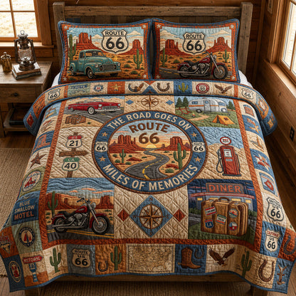 Miles Of Memories 3-Piece Quilted Bedding Set GFTOPND593