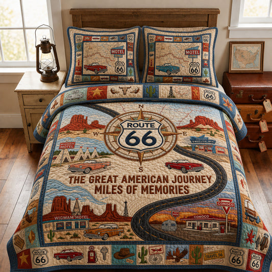 The Great American Journey 3-Piece Quilted Bedding Set GFTOPND594