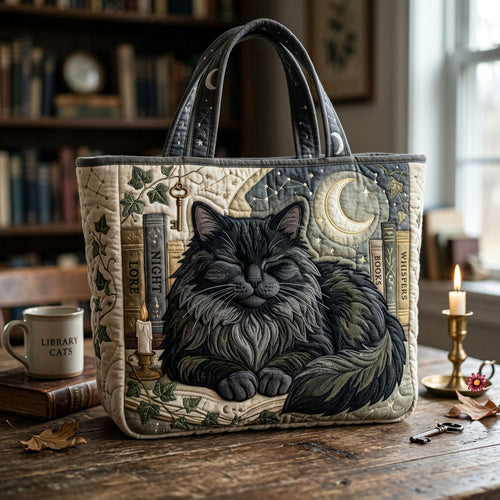 Black Cat Magic Quilted Tote Bag GFTOPND601