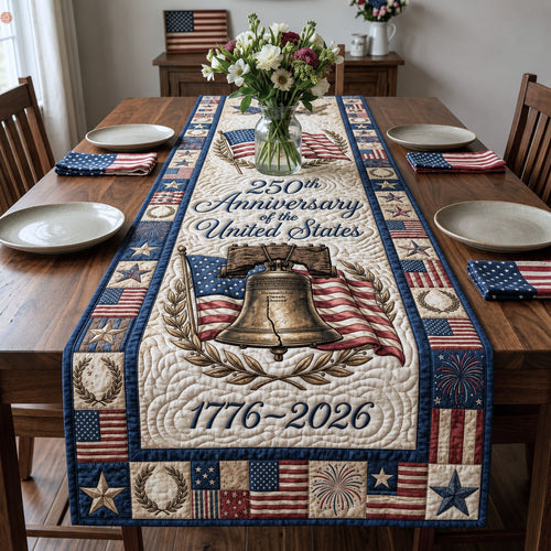 USA 250th Anniversary Quilted Table Runner GFTOPND63