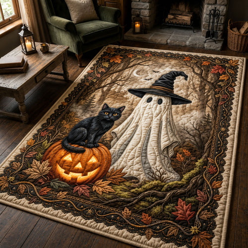 Halloween Ghost And Black Cat Area Rug GFTOPND638