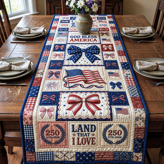 Coquette God Bless Quilted Table Runner GFTOPND64