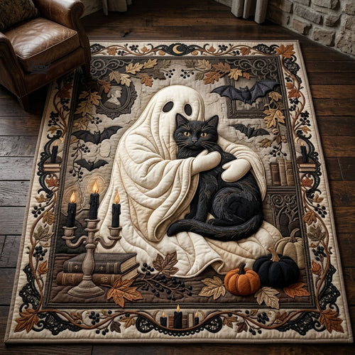 Halloween Ghost And Black Cat Area Rug GFTOPND644