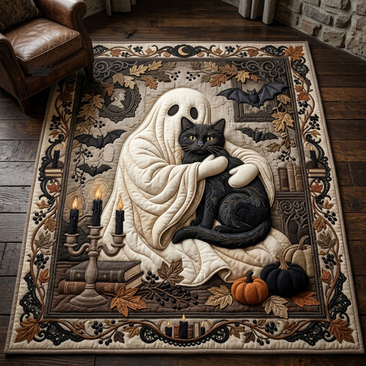 Halloween Ghost And Black Cat Area Rug GFTOPND644