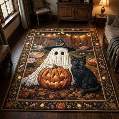 Trick Or Treat Ghost Cat Area Rug GFTOPND645