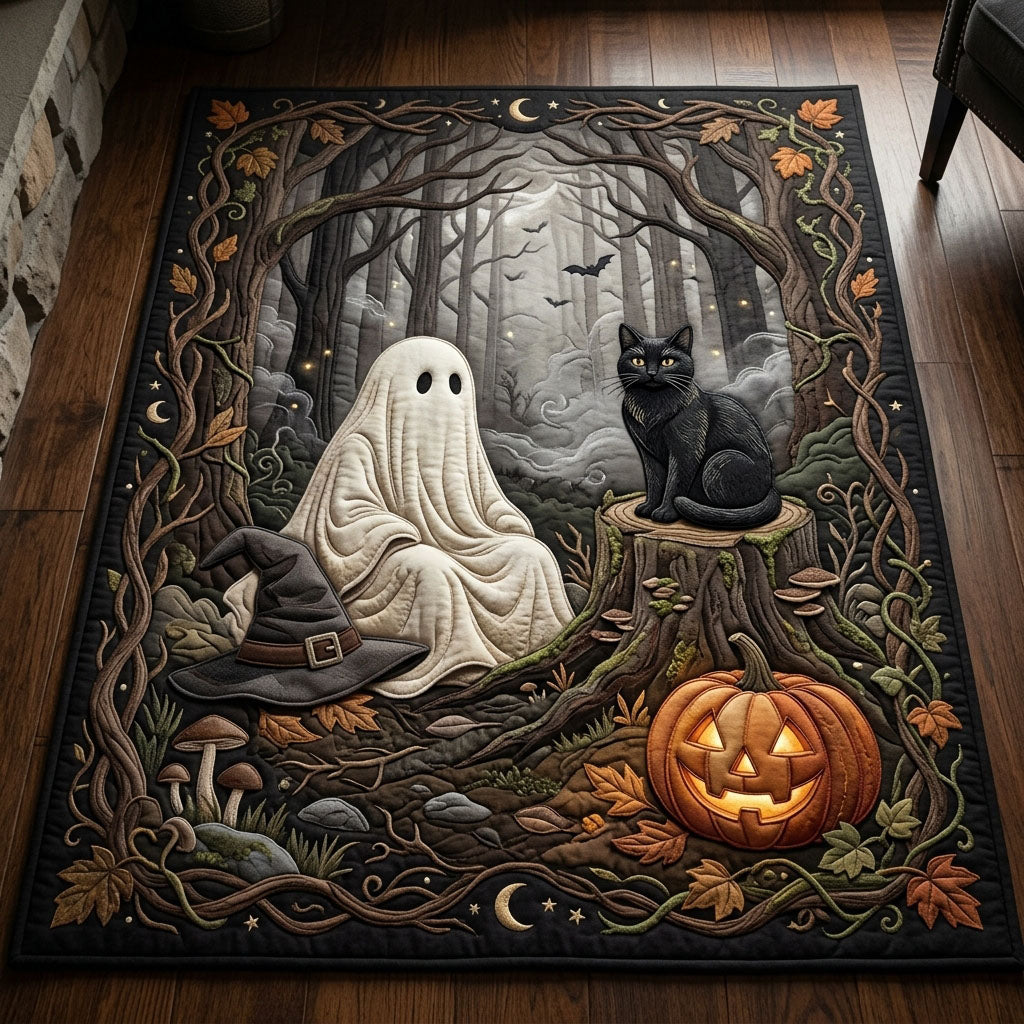 Halloween Ghost And Black Cat Area Rug GFTOPND646