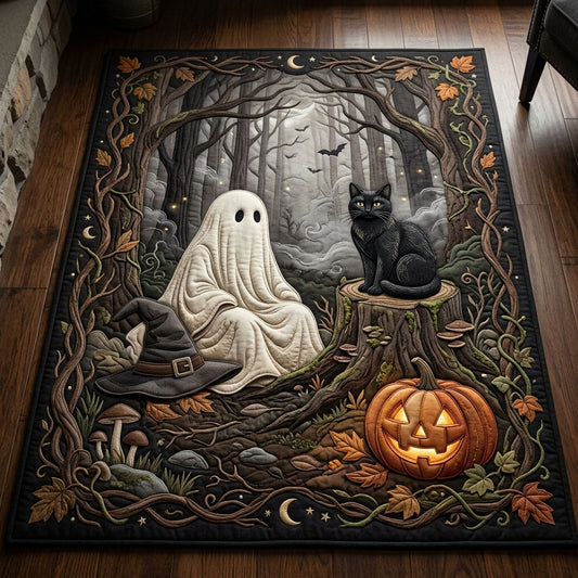 Halloween Ghost And Black Cat Area Rug GFTOPND646