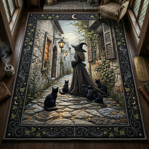 Witch With Her Cats Area Rug GFTOPND653