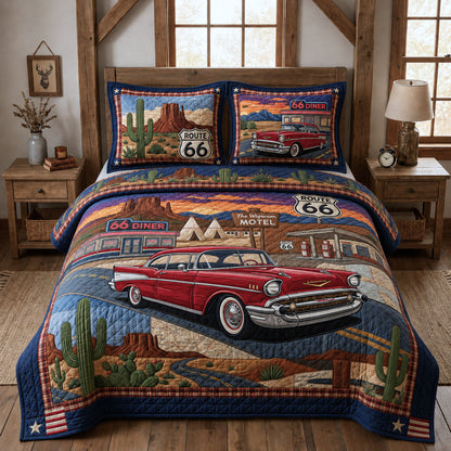 1957 Chevrolet Bel Air 3-Piece Quilted Bedding Set GFTOPND700