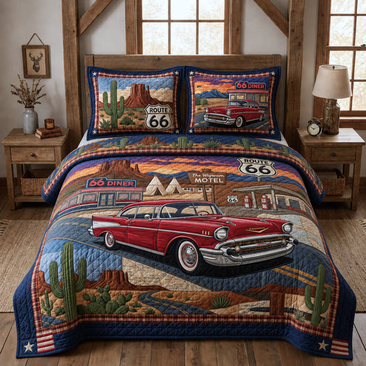 1957 Chevrolet Bel Air 3-Piece Quilted Bedding Set GFTOPND700