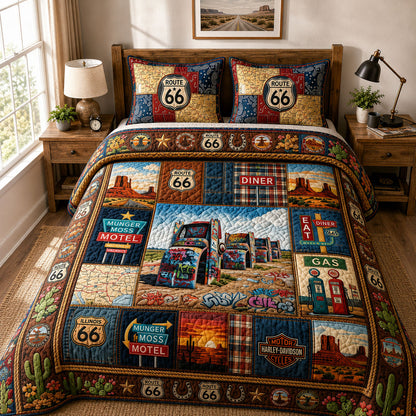 Cadillac Ranch Memory 3-Piece Quilted Bedding Set GFTOPND702