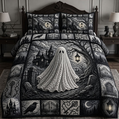 Creepy Ghost 3-Piece Quilted Bedding Set GFTOPND751