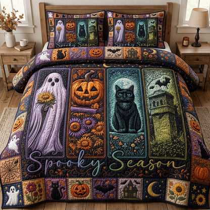 Spooky Season 3-Piece Quilted Bedding Set GFTOPND753