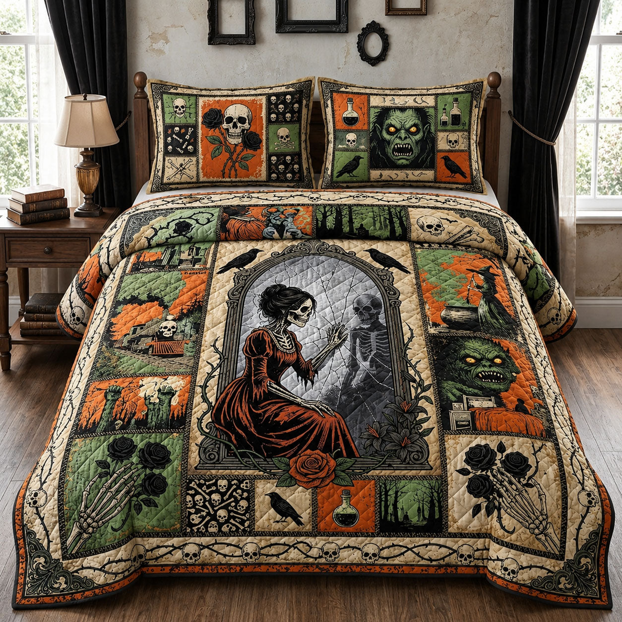 Horror Ephemera 3-Piece Quilted Bedding Set GFTOPND755