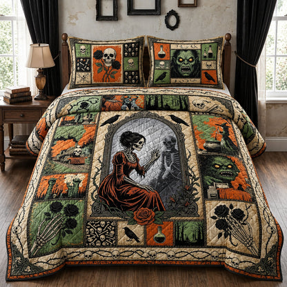 Horror Ephemera 3-Piece Quilted Bedding Set GFTOPND755