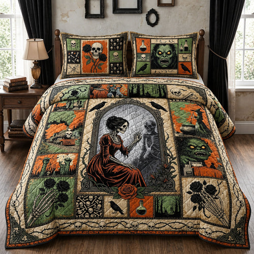 Horror Ephemera 3-Piece Quilted Bedding Set GFTOPND755