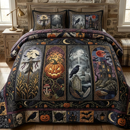 Spooky Season 3-Piece Quilted Bedding Set GFTOPND756