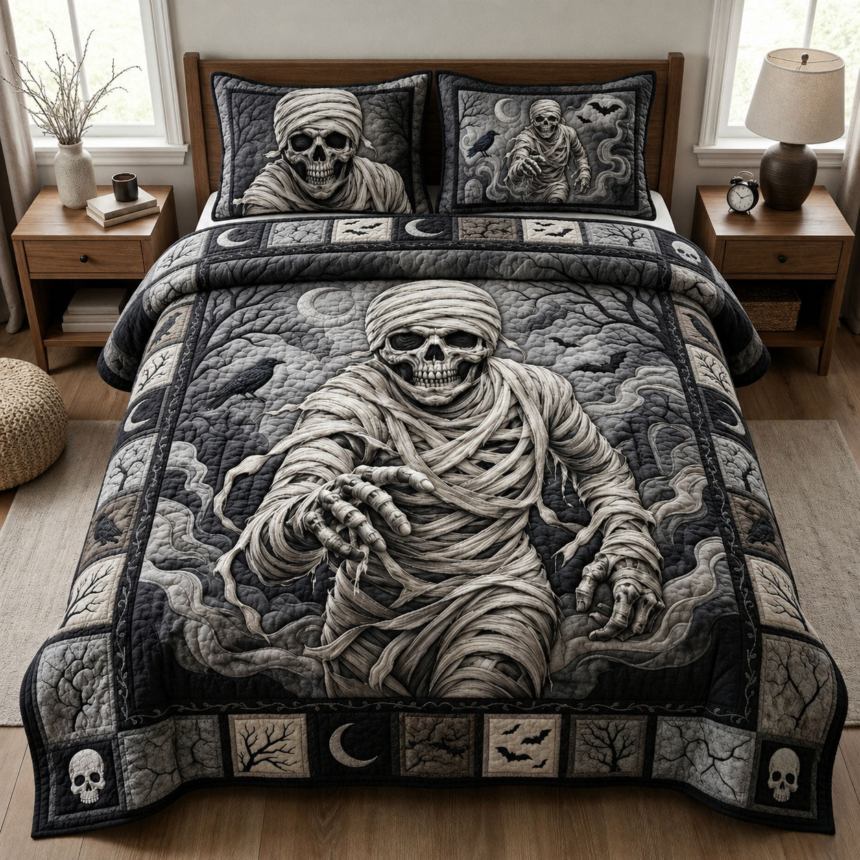 Ancient Undead Horror 3-Piece Quilted Bedding Set GFTOPND760