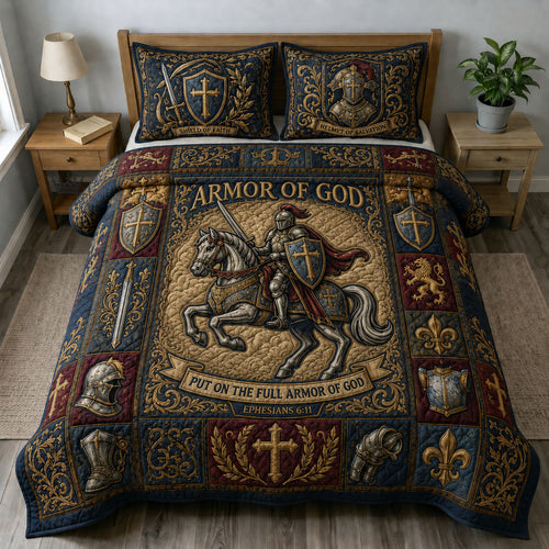 Armor Of God 3-Piece Quilted Bedding Set GFTOPND766