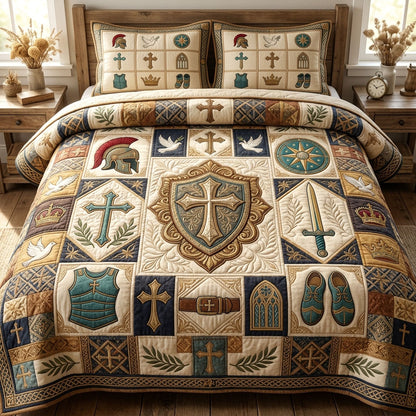 Armor Of God 3-Piece Quilted Bedding Set GFTOPND768