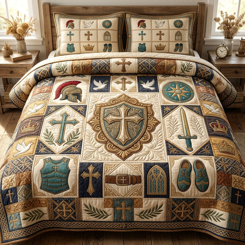 Armor Of God 3-Piece Quilted Bedding Set GFTOPND768