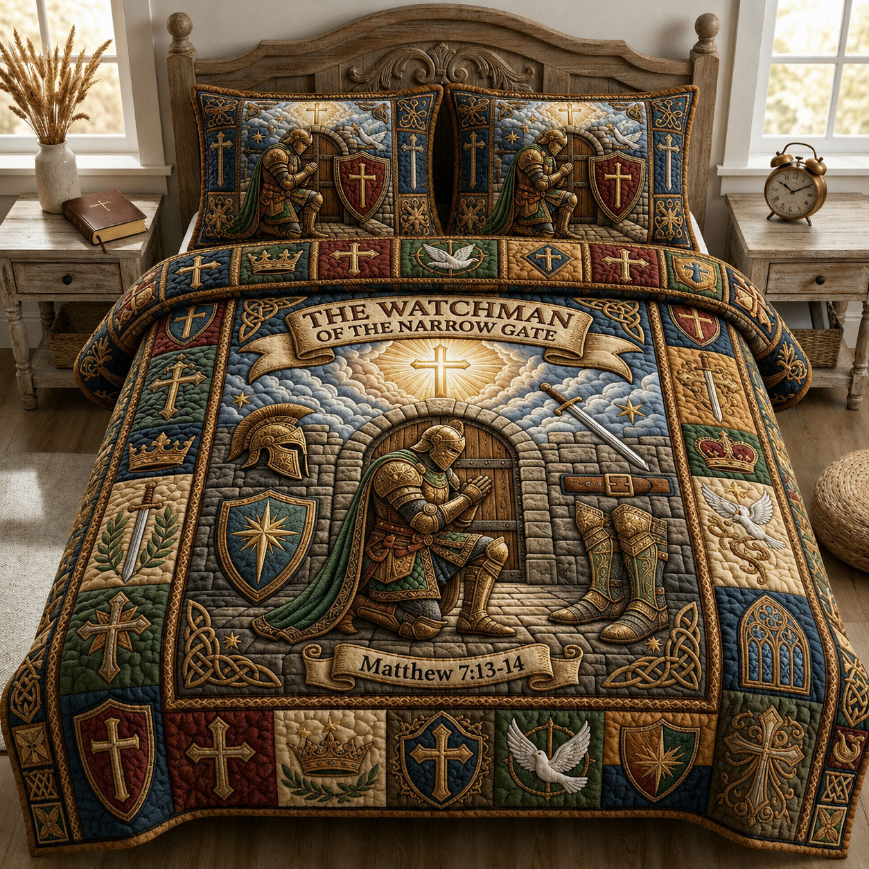 Watchman Of Narow Gate 3-Piece Quilted Bedding Set GFTOPND772