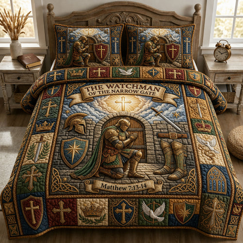 Watchman Of Narow Gate 3-Piece Quilted Bedding Set GFTOPND772