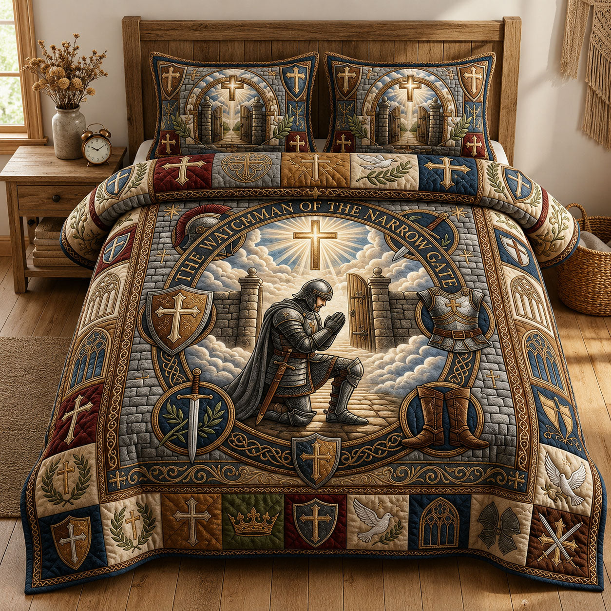 Watchman Of Narow Gate 3-Piece Quilted Bedding Set GFTOPND773