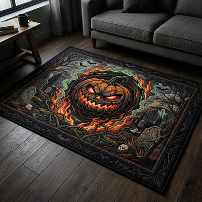 Fiery Cemetery Pumpkin Area Rug GFTOPND783