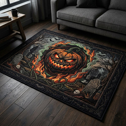 Fiery Cemetery Pumpkin Area Rug GFTOPND783