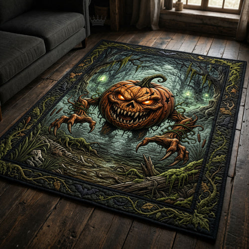 Swamp Creepy Pumpkin Area Rug GFTOPND785