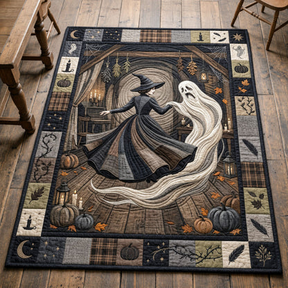 Witch Dancing With Ghost Area Rug GFTOPND806