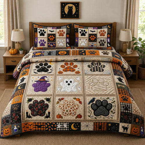 Preppy Paws 3-Piece Quilted Bedding Set GFTOPND820