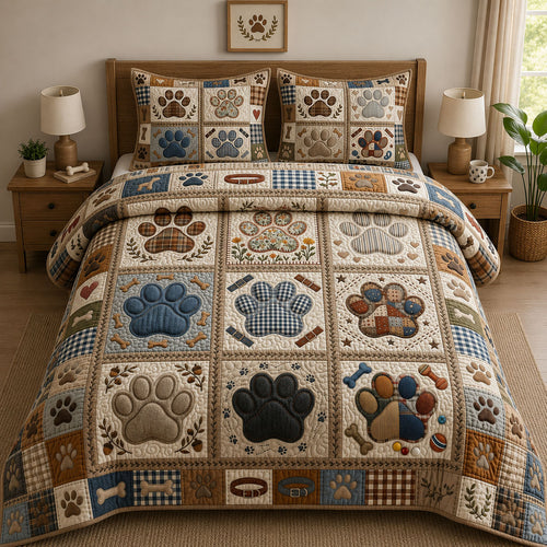 Halloween Paws 3-Piece Quilted Bedding Set GFTOPND821