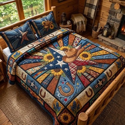 The Lone Star State 3-Piece Quilted Bedding Set GFTOPND854