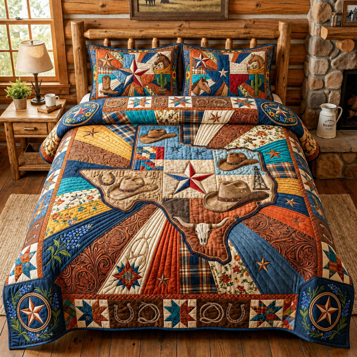 The Lone Star State 3-Piece Quilted Bedding Set GFTOPND860