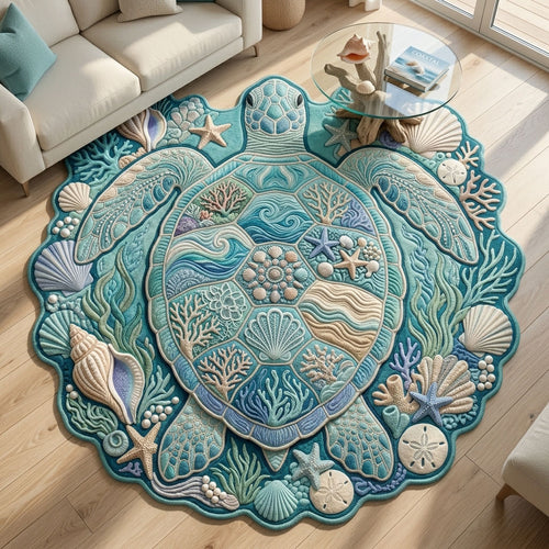 Ocean Kingdom Turtle Custom Shape Area Rug GFTOPND864