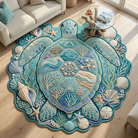 Ocean Kingdom Turtle Custom Shape Area Rug GFTOPND864