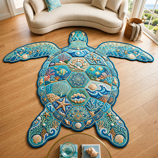Sea Turtle Custom Shape Area Rug GFTOPND865
