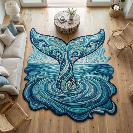 Whale Tail Custom Shape Area Rug GFTOPND867