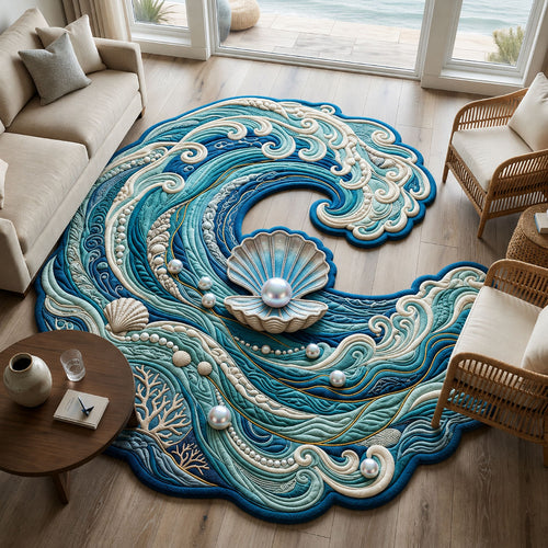 Ocean Wave Crown Custom Shape Area Rug GFTOPND868