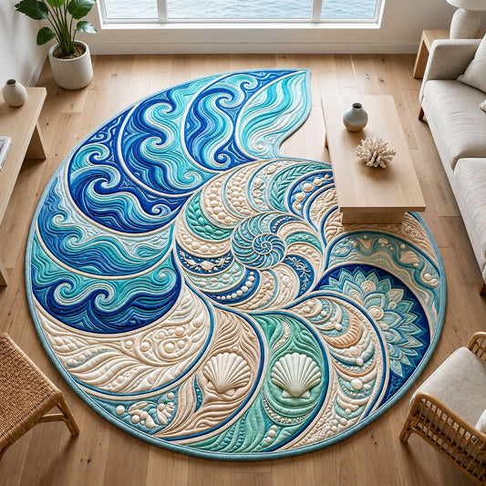 Nautilus Shell Custom Shape Area Rug GFTOPND869