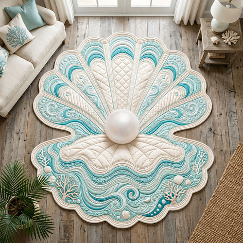 Clamshell Pearl Custom Shape Area Rug GFTOPND870