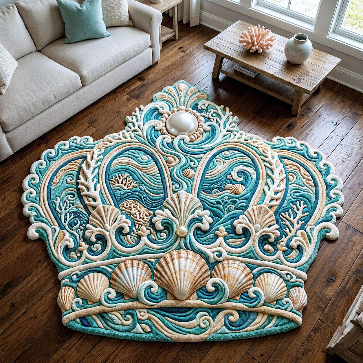 Ocean Crown Custom Shape Area Rug GFTOPND874