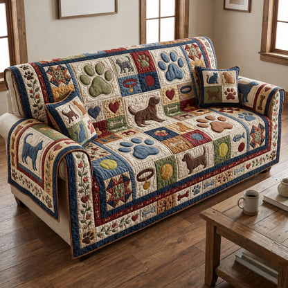 Pet Lover Quilted Sofa Cover GFTOPND878