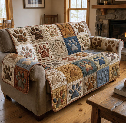 Love Paw Quilted Sofa Cover GFTOPND880