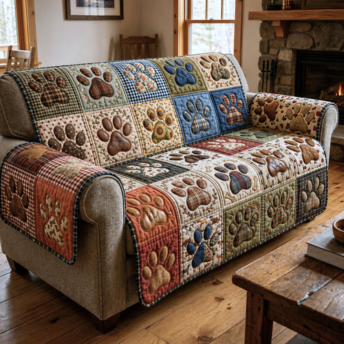 Love Paw Quilted Sofa Cover GFTOPND881