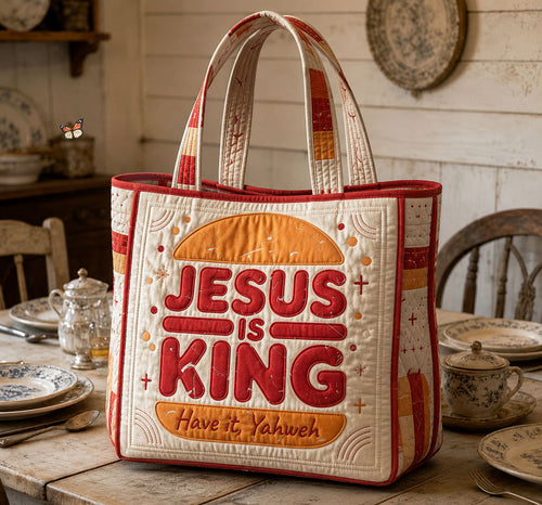 Jesus Is King Quilted Tote Bag GFTOPND897