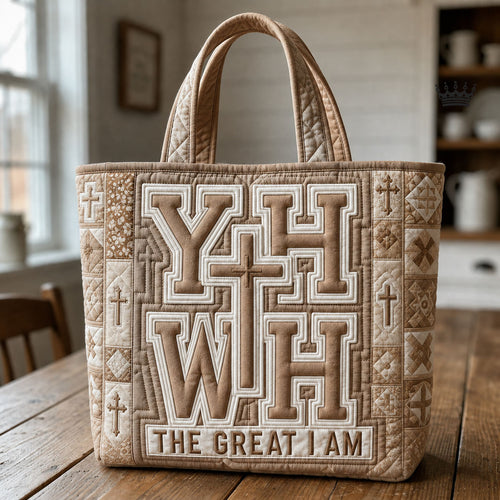 YHWH The Great I Am Quilted Tote Bag GFTOPND900