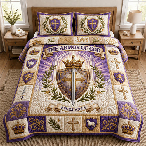 Armor Of God 3-Piece Quilted Bedding Set GFTOPND903